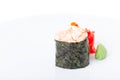 Traditional japanese gunkan sushi with snow crab. Royalty Free Stock Photo