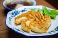 Traditional Japanese gyoza, Fried dumpling Royalty Free Stock Photo