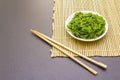 Traditional Japanese Hiyashi Wakame Chuka seaweed salad with sesame seeds Royalty Free Stock Photo