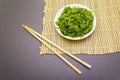 Traditional Japanese Hiyashi Wakame Chuka seaweed salad with sesame seeds Royalty Free Stock Photo