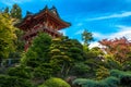 Traditional Japanese house Minka in Japanese garden San Francisco, California USA Royalty Free Stock Photo