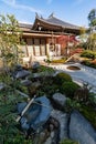 Traditional Japanese house with a picturesque garden Royalty Free Stock Photo