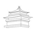 Traditional Japanese house vector illustration Royalty Free Stock Photo