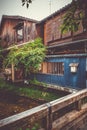 Traditional japanese houses on Shirakawa river, Gion district, Kyoto, Japan Royalty Free Stock Photo