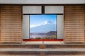 Traditional Japanese indoor house and paper sliding doors and t