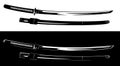 Black and white samurai katana sword vector design