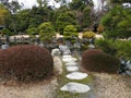 Traditional Japanese Landscape Garden at Nijo Castle, Kyoto, Japan Royalty Free Stock Photo