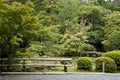 Traditional japanese landscaped garden in kyoto japan