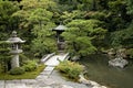 Traditional japanese landscaped garden in kyoto japan Royalty Free Stock Photo