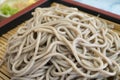 Traditional Japanese meal with cold soba noodles