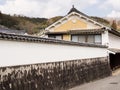 Traditional Japanese merchant house with white plaster wall Royalty Free Stock Photo