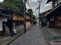 Traditional Japanese Pathways: Exploring Gion\'s Ancient District, Kyoto, Japan Royalty Free Stock Photo