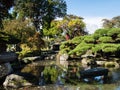 Traditional Japanese public garden near Takashima castle - Suwa, Japan