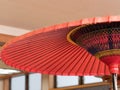 Traditional Japanese red paper umbrella. Royalty Free Stock Photo