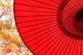 Traditional Japanese red umbrella Royalty Free Stock Photo