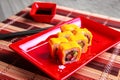 Traditional japanese roll with cheese
