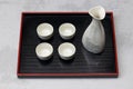 Traditional Japanese sake set on a tray Royalty Free Stock Photo