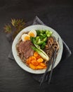 Traditional Japanese stewed pork, Gomoku Yakisoba