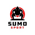 Traditional japanese sumo sport logo