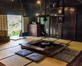 Japanese sunken hearth, or irori, used for cooking, Royalty Free Stock Photo