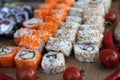Traditional Japanese sushi food. Royalty Free Stock Photo