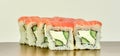 Traditional japanese sushi rolls philadelphia with salmon Royalty Free Stock Photo