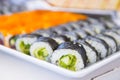 Traditional japanese sushi rolls Royalty Free Stock Photo