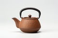 Traditional japanese teapot on blank background with free space for text, elegant design Royalty Free Stock Photo