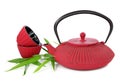 Traditional Japanese teapot and cups Royalty Free Stock Photo