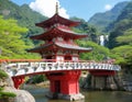 Traditional Japanese Temple Bridge Royalty Free Stock Photo