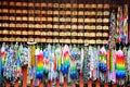 Traditional Japanese Thousand origami cranes and O-mikuji