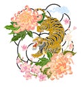 Vector illustration for printing on shirt.Japanese culture for painting on background. Royalty Free Stock Photo