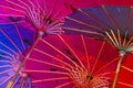 Traditional japanese umbrellas, traditional japanese accessories concept Royalty Free Stock Photo