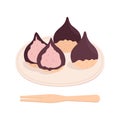 Traditional japanese wagashi dessert illustration