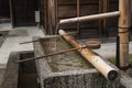 Traditional Japanese water basin of japanese temple Royalty Free Stock Photo