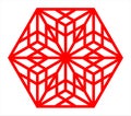 Traditional Japanese woodworking paravane seamless pattern. Hexagonal shape
