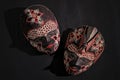 Traditional Javanese batik wooden mask