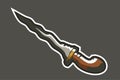 Traditional Javanese Dagger Kris or keris vector illustration. Royalty Free Stock Photo