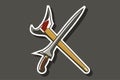 Traditional Javanese Dagger Kris or keris vector illustration. Royalty Free Stock Photo