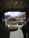 Traditional jeepney bus on the traffic