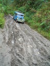 Traditional jeepney in the jungle of the philippines