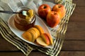 Traditional Jewish Holiday Rosh Hashanah with symbolic foods