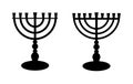 Traditional jewish temple lamps, menora, Hannukkah candle holder