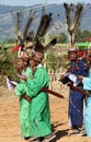 Traditional Jingpo Men at Dance Royalty Free Stock Photo