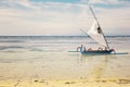 Traditional Jukung boat on water