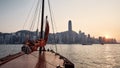 Traditional Junk boat in Hong Kong Royalty Free Stock Photo