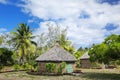 Traditional Kanak houses on Ouvea Island,  Loyalty Islands, New Caledonia Royalty Free Stock Photo