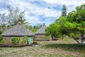 Traditional Kanak houses on Ouvea Island,  Loyalty Islands, New Caledonia Royalty Free Stock Photo