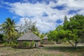 Traditional Kanak houses on Ouvea Island,  Loyalty Islands, New Caledonia Royalty Free Stock Photo