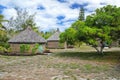 Traditional Kanak houses on Ouvea Island,  Loyalty Islands, New Caledonia Royalty Free Stock Photo